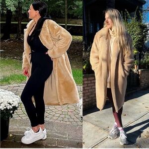 Alo Yoga Tan Sherpa Teddy Long Coat